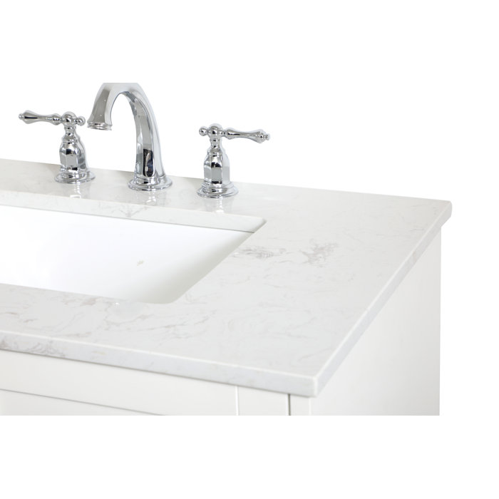 Mercury Row® Aleta 30'' Single Bathroom Vanity with Engineered Marble